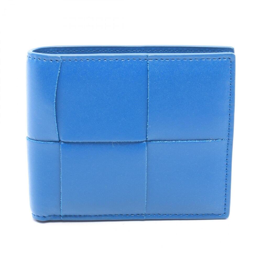 Bottega Veneta Cassette Wallet, Leather, Men's/Women's, Blue, 743004